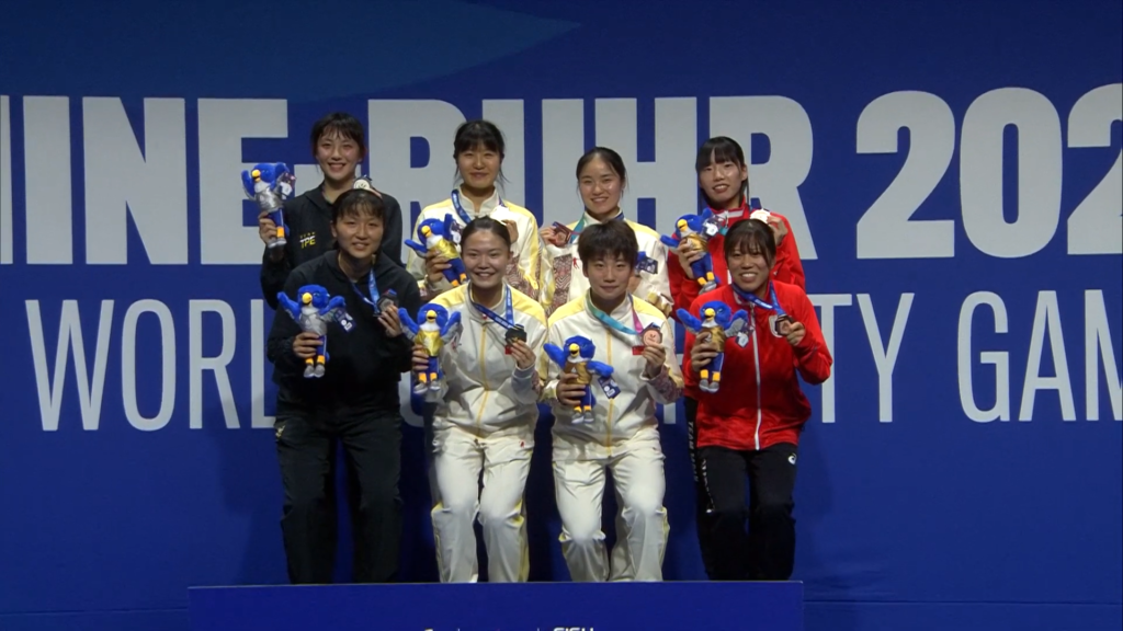 University athletes competing in a sports event