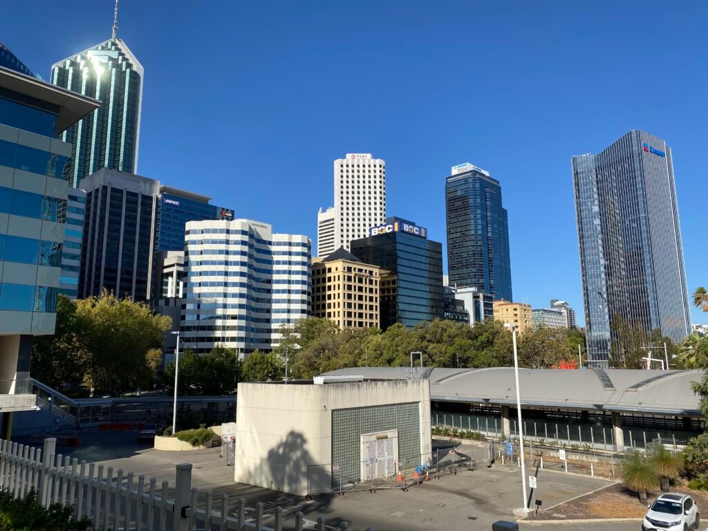 The Perth CBD skyline and office towers