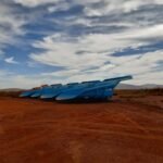 A haul truck at an iron ore mine