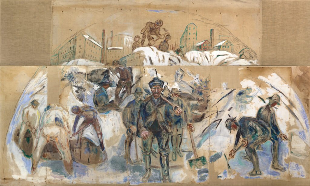 Construction workers at a building site
