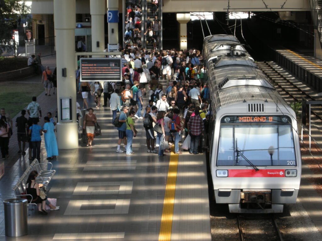 A Perth train station on the Transperth network