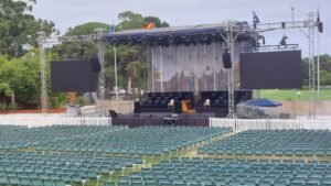 Graduation ceremony stage and seating at Curtin University in Bentley, Western Australia