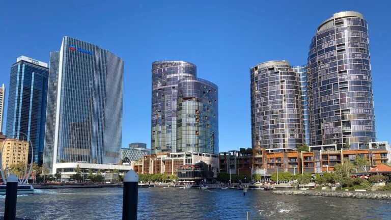 Perth central business district skyline near Elizabeth Quay